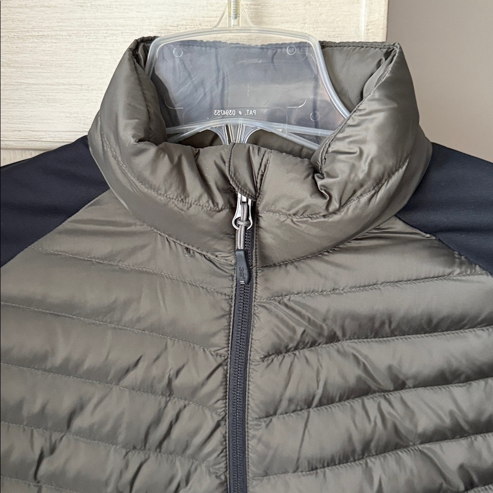 32 Degrees Heat Olive and Black Mixed Media Puffer Jacket - Picture 3 of 9